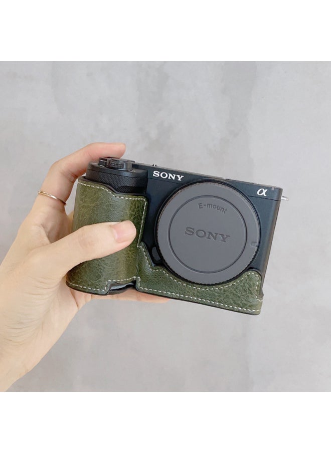 Generic Suitable For Sony ZVE10 II Base Leather Case Protection Half Set ZVE10 Second Generation Camera Leather Base Desirable Battery-Color:Houndstooth Half Set  - Image 5