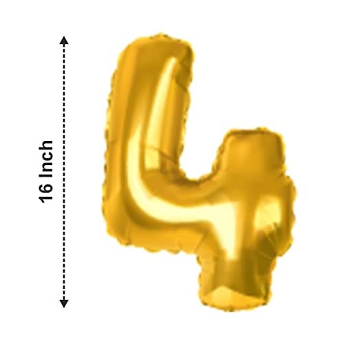 JUST PARTY 16 Inch Gold 4 Number Foil Balloons for Birthday/Anniversary/Bachelorette/Wedding/Farewell & Other Ocassions, Make Your Own Custom Phrase - Image 2