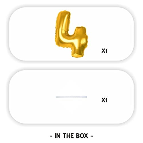 JUST PARTY 16 Inch Gold 4 Number Foil Balloons for Birthday/Anniversary/Bachelorette/Wedding/Farewell & Other Ocassions, Make Your Own Custom Phrase - Image 3