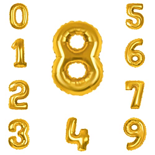 JUST PARTY 16 Inch Gold 4 Number Foil Balloons for Birthday/Anniversary/Bachelorette/Wedding/Farewell & Other Ocassions, Make Your Own Custom Phrase - Image 4