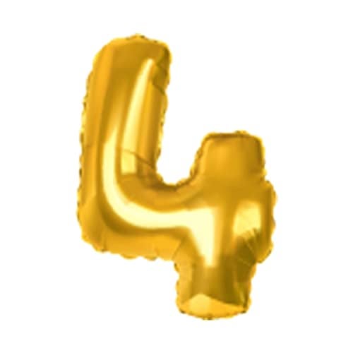 JUST PARTY 16 Inch Gold 4 Number Foil Balloons for Birthday/Anniversary/Bachelorette/Wedding/Farewell & Other Ocassions, Make Your Own Custom Phrase - Image 1