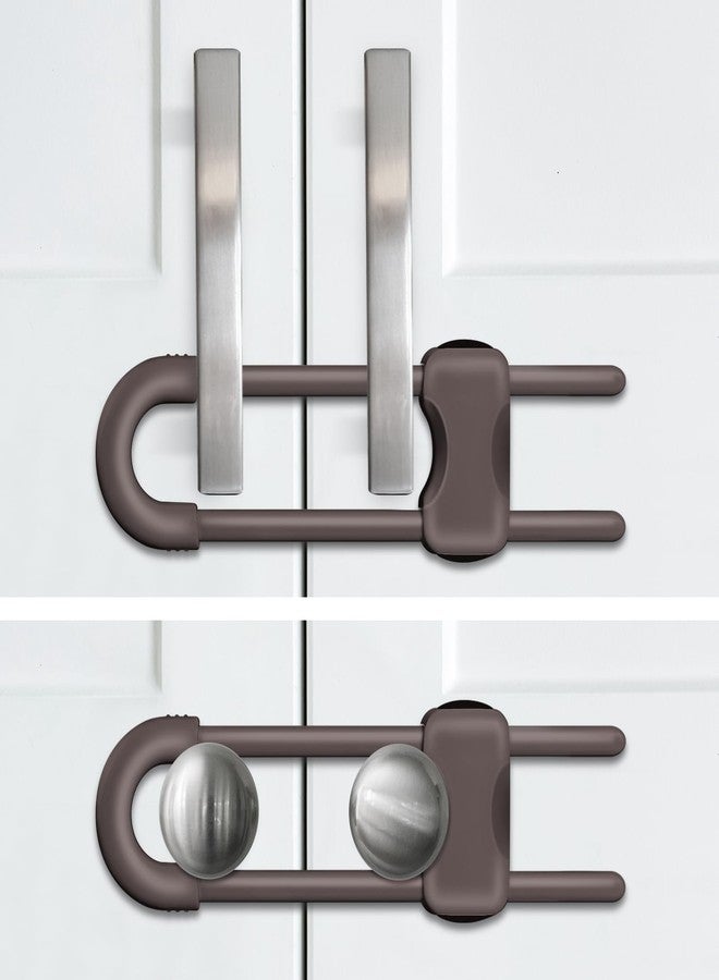 SPISPI Baby Proofing Cabinets,Cabinet Locks for Babies,2 Pack U-Shaped Child Locks for Cabinets, Child Proof Cabinet Latches,Child Safety Cabinet Locks with Adjustable by SPISPI (Brown) - Image 4