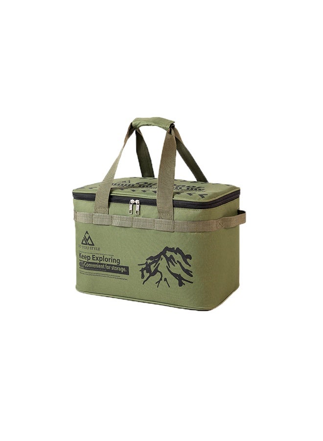 1pcs Large Capacity Outdoor Camping Storage Bag, Waterproof Multi-Compartment Cookware Organizer Tote with Detachable Dividers, Portable Heavy Duty Travel Carry Bag with Carabiners for Picnic Hiking BBQ, Sturdy Handheld Backpack for Camping Stove Pot Tableware Outdoor Gear Storage - Image 2