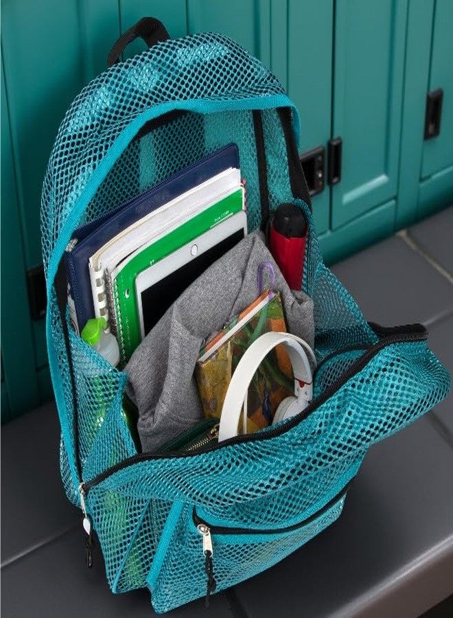 Summit Ridge Mesh Backpacks for Kids, Adults, School, Beach, and Travel, Colorful Transparent Mesh Backpacks with Padded Straps - Image 3