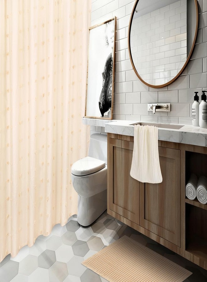CODOHI 3 Pcs Boho Farmhouse Bathroom Shower Curtain Set with Waffle Bath Mat and Hand Towel Cream 71” x 71” Waterproof Neutral Shower Curtain Non Slip with 12 Hooks for Bathroom and Hotel Tub Decor - Image 3
