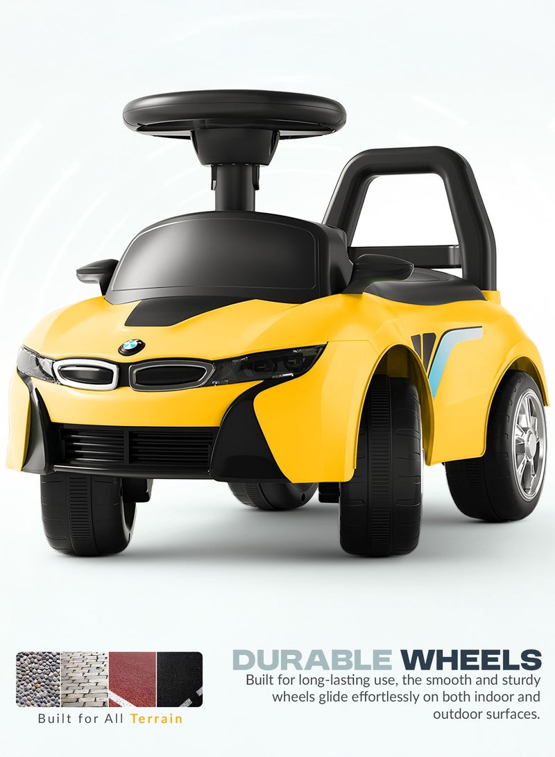 BAYBEE Streak Baby Ride on Car for Kids, Toddler Ride on Baby Car with Lights, Music, Backrest & Storage Space | Kids Push Car for Baby | Push Ride on Car for Kids Toddlers 1 to 3 Years Boys Girls Yellow - Image 5