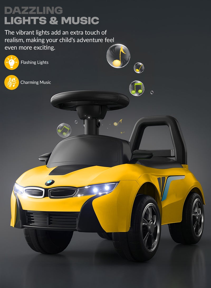 BAYBEE Streak Baby Ride on Car for Kids, Toddler Ride on Baby Car with Lights, Music, Backrest & Storage Space | Kids Push Car for Baby | Push Ride on Car for Kids Toddlers 1 to 3 Years Boys Girls Yellow - Image 4