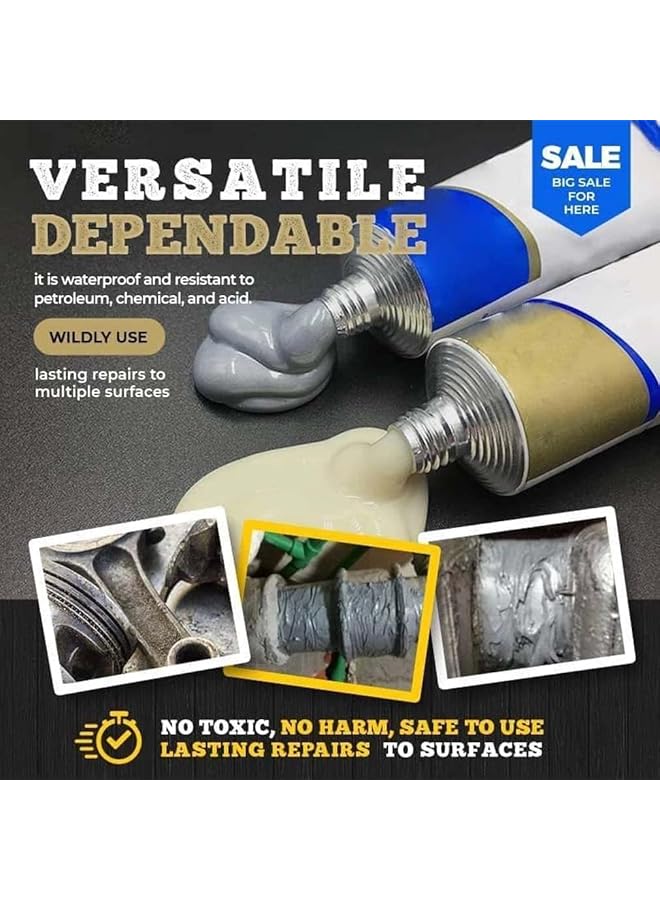 إيروريكس مجموعة أدوات إصلاح المعادن الصناعية المقاومة للحرارة ومواد اللحام البارد ومعجون إصلاح المعادن والقوارب والسيارات لإصلاح جميع الأسطح - Image 3