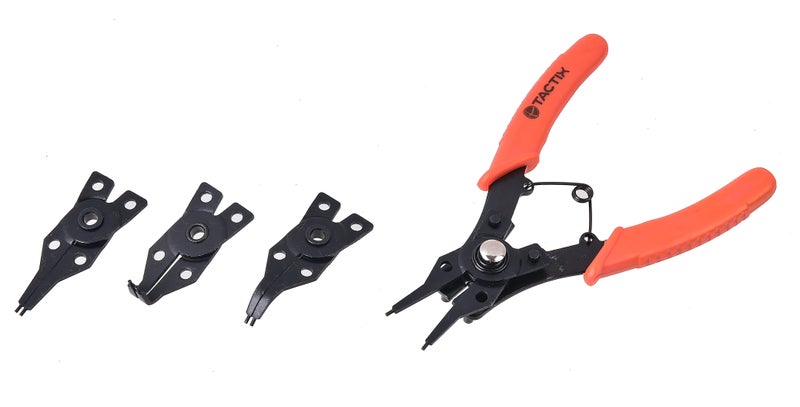 Tactix 4PC Circlip Pliers Set, Internal & External C Snap Ring Pliers with 0, 45 and 90 Degree Tips, Snap Ring Removal Tool, Heavy Duty for Automotive & Mechanical Use- 202024 - Image 1