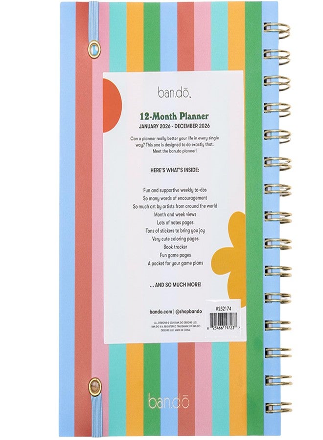 ban.do 12-Month Medium Daily and Weekly Planner Dated January 2026 - December 2026, Soft Cover Self Care Journal, Agenda with Monthly Calendar, Stickers, Art & Bonus Pages (Let's Have Some Fun) - Image 2