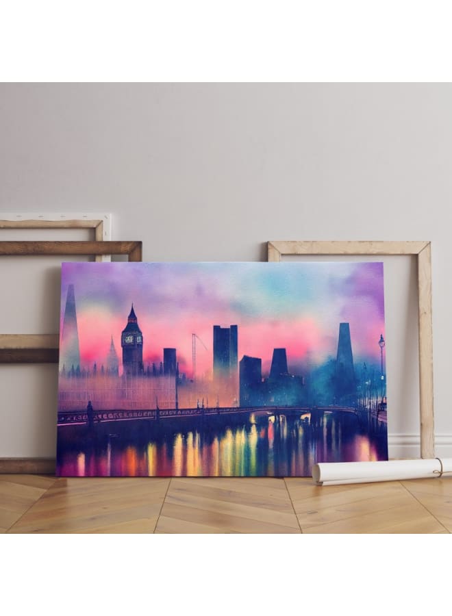 Home Gallery Big ben houses parliament night london Printed canvas wall art 120x80 - Image 1