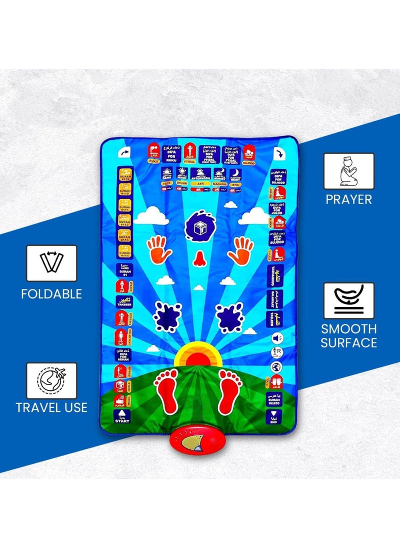 Yuwell Ramadan Mat Kids Educational Prayer Mat For Kids, Prayer Rug Electronic Prayer Mat With Worship Step Guide For Kids Toddlers 7 Speaking Languages And 36 Active Touch Sensitive Keys Kids Mat  - Image 3