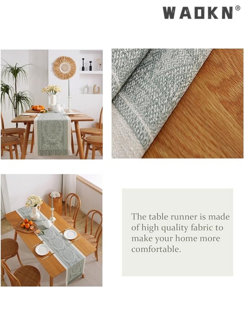 WAOKN Table Runner,Table Runners 72 Inches Long,Boho Table Runner and Farmhouse Table Runner Suitable for Room Decorations, Dining Room Dining and Wedding Parties  - Image 5