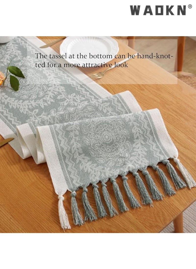 WAOKN Table Runner,Table Runners 72 Inches Long,Boho Table Runner and Farmhouse Table Runner Suitable for Room Decorations, Dining Room Dining and Wedding Parties  - Image 3