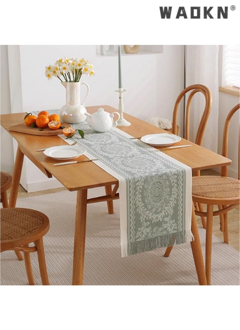 WAOKN Table Runner,Table Runners 72 Inches Long,Boho Table Runner and Farmhouse Table Runner Suitable for Room Decorations, Dining Room Dining and Wedding Parties  - Image 1
