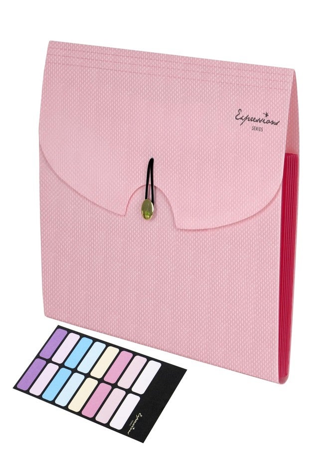 NISUN 7 Pocket Expanding File Folder, Accordion File Organizer with Labels, Letter Size Folders for Documents, Portable Filing Folder for School Home Office (Pink) - Image 1