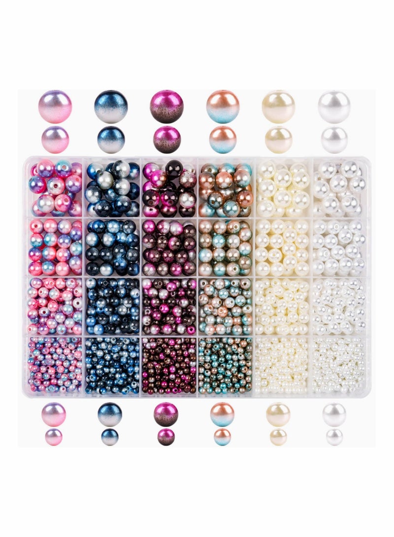 Luckam 1890Pcs Multicolored Pearls Beads Loose Round Spacer Beads Smooth Rainbow Faux ABS Beads for Jewelry Making Bracelets Earrings Necklaces DIY Crafts 4 6 8 10mm - Image 1