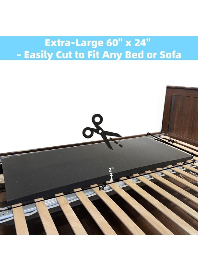 FangKAII دعم مرتبة متدلية – 60” × 24” × 2” رغوة عالية الكثافة 50D لدعم المرتبة تحت المرتبة للسرير المتدلي – لوح سرير مقوس لإصلاح تدلي المرتبة واستعادة الصلابة – مثالي لدعم الأريكة والكنبة - Image 2