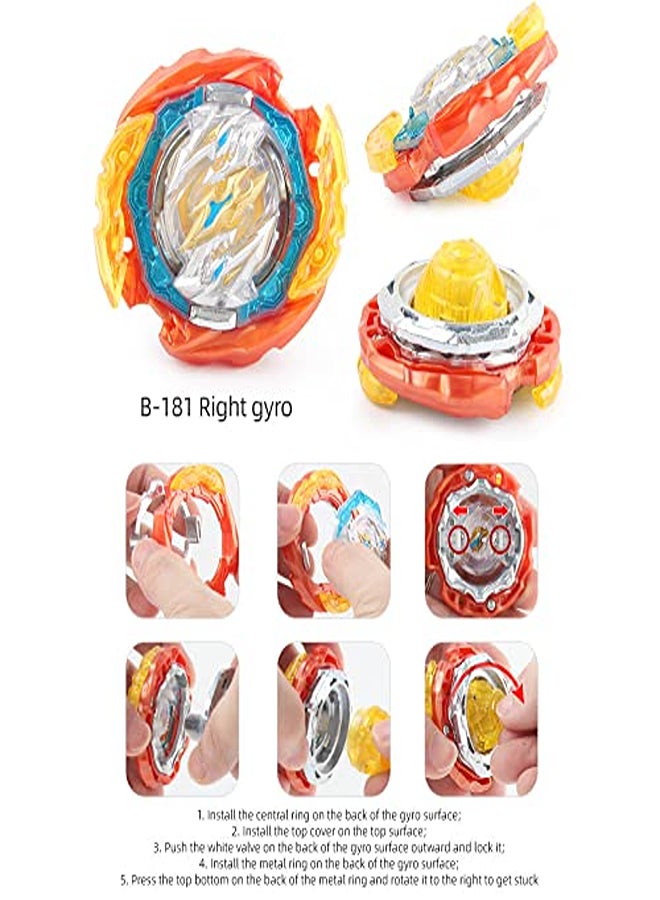 4D Battle Gyro Gyro Model Speed Gyro with for Christmas, Birthday - 8 x Burst Tops + Launcher  - Image 1