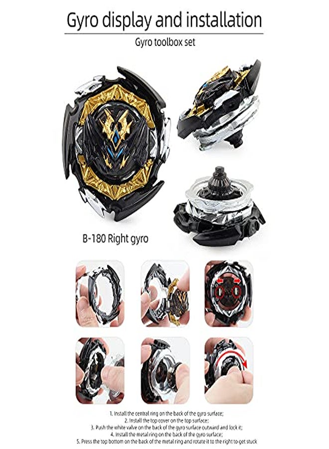 4D Battle Gyro Gyro Model Speed Gyro with for Christmas, Birthday - 8 x Burst Tops + Launcher  - Image 2