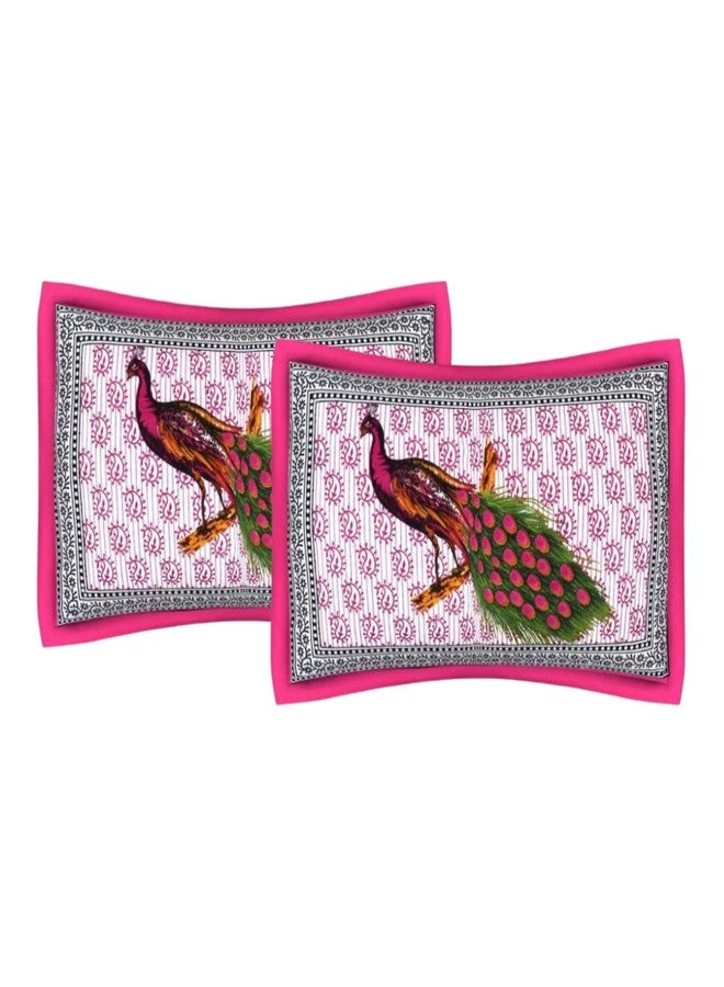 Poorak Cotton Bedsheet (Pink, Double, Animal Print) - Attractive Animal Print Design, Durable Cotton, Soft Feel for Comfortable Sleep - Image 2