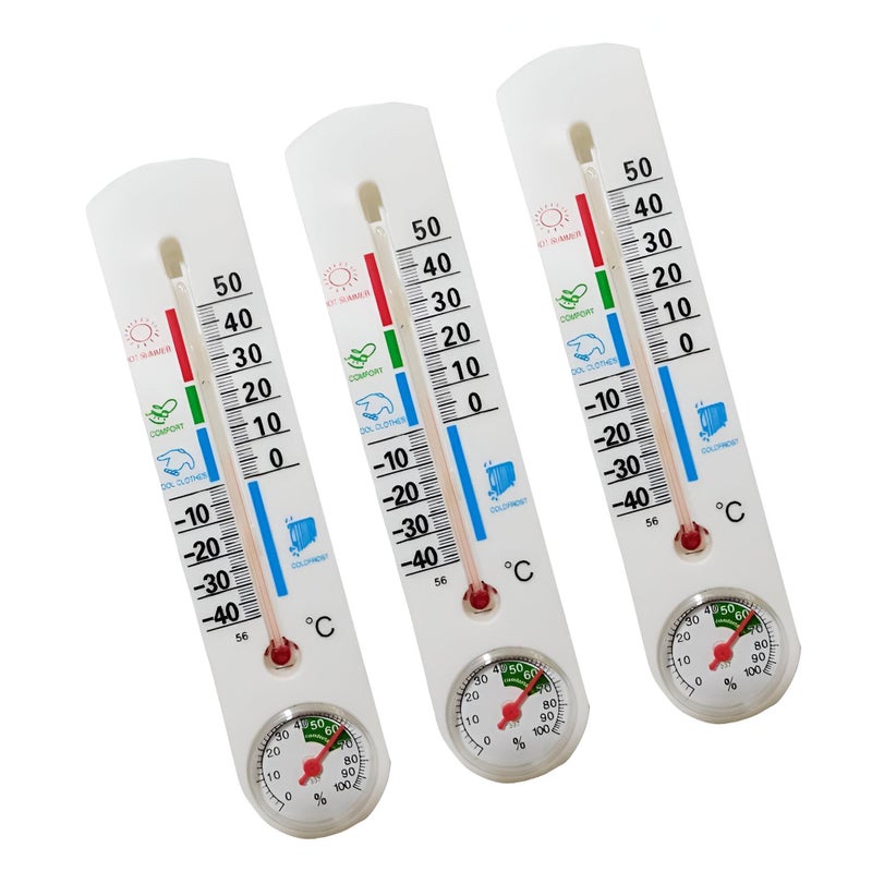 Thermometer for Bathroom/Living Room/Kids Room - Wall Mounted Indoor Thermometer, Accurate Room Temperature Meter for Home with High Accuracy Readings (3 Thermometer) - Image 1