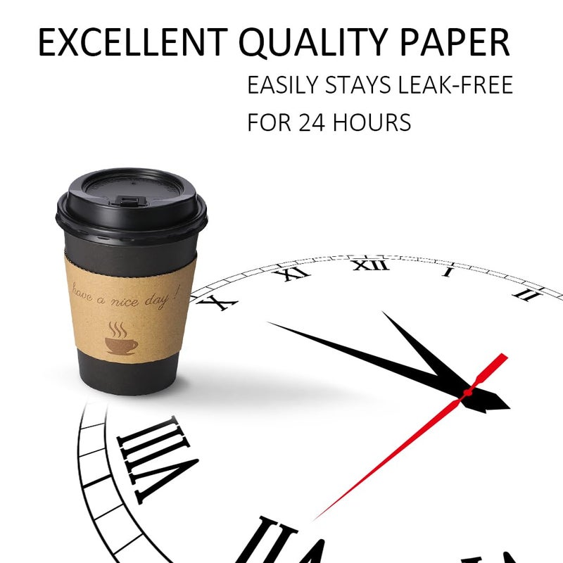 BYSNOW 100 pack 12 oz Thickened Coffee Cups with Lids, Scald Resistant Hot Cups with Sleeve and Straw, To Go Coffee Cups for Home, Office, Cafes and Party (Black 12oz) - Image 3
