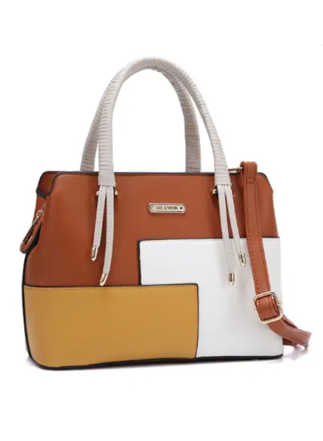 Two Shades Multicolor Leather Bags for Women - Add a Pop of Color to Your Style, Brown - Image 1