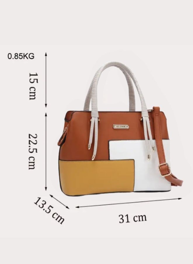 Two Shades Multicolor Leather Bags for Women - Add a Pop of Color to Your Style, Brown - Image 2