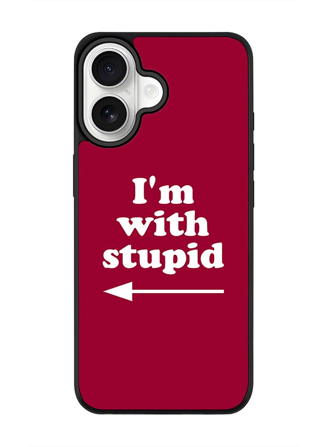 Stylizedd iPhone 17 Case, [Compatible with MagSafe] Slim Magnetic cover Phone Case iPhone 17 -I'm with stupid - Image 1