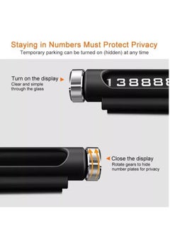 REBENUO Luminous Car Temporary Parking Card Rotatable Telephone Number Plate Car Temporary Stop Sign Telephone Number Plate.(Black)  - Image 3