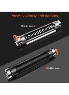 REBENUO Luminous Car Temporary Parking Card Rotatable Telephone Number Plate Car Temporary Stop Sign Telephone Number Plate.(Black)  - Image 4