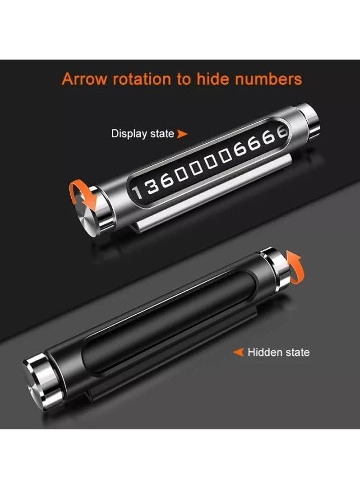 REBENUO Luminous Car Temporary Parking Card Rotatable Telephone Number Plate Car Temporary Stop Sign Telephone Number Plate.(Black) - Image 4