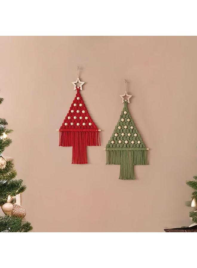Bluejw New Christmas Decoration Handmade Woven Tapestries Christmas Tree Pendant Handmade DIY Woven Christmas Tree Material Bag  - Image 2