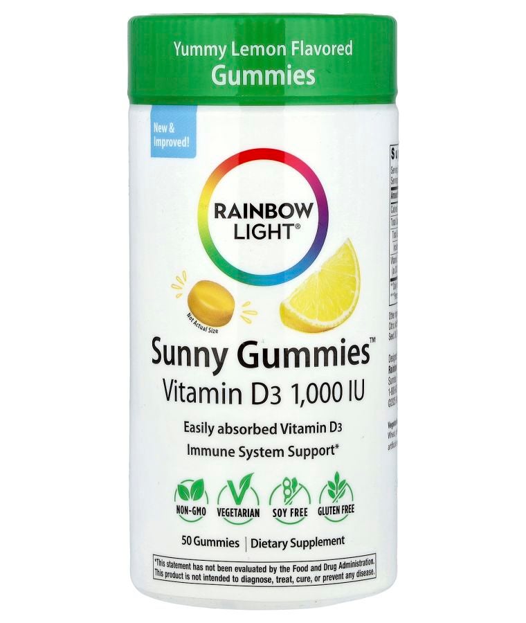 Sunny Gummies™ Vitamin D3 Yummy Lemon 25 mcg (1000 IU) 50 Gummies