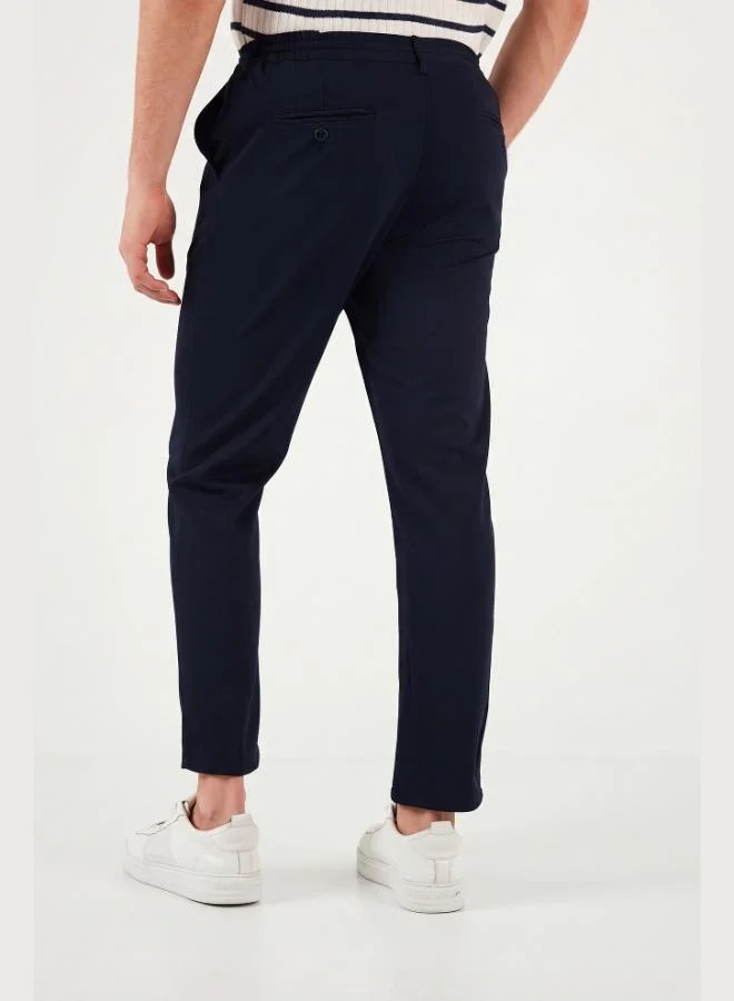 Buratti  Buratti Slim Fit Regular Waist Tapered Leg Trousers Men's Pants 6843654 for Men | Best Price UAE