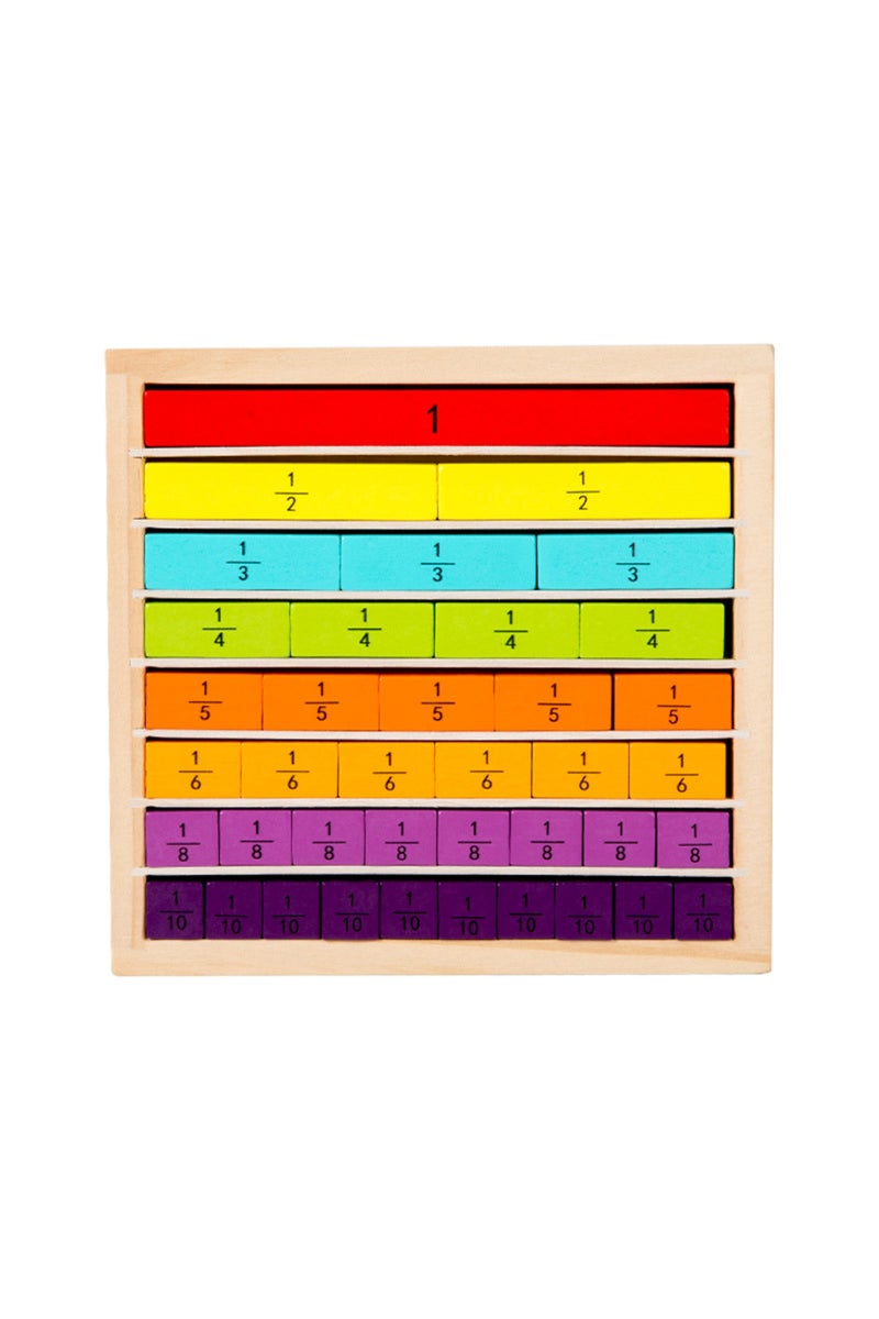 Fraction Board Wooden Fractions Toy, Number Decomposition Puzzle Board, Fraction Learning Aid For Ki