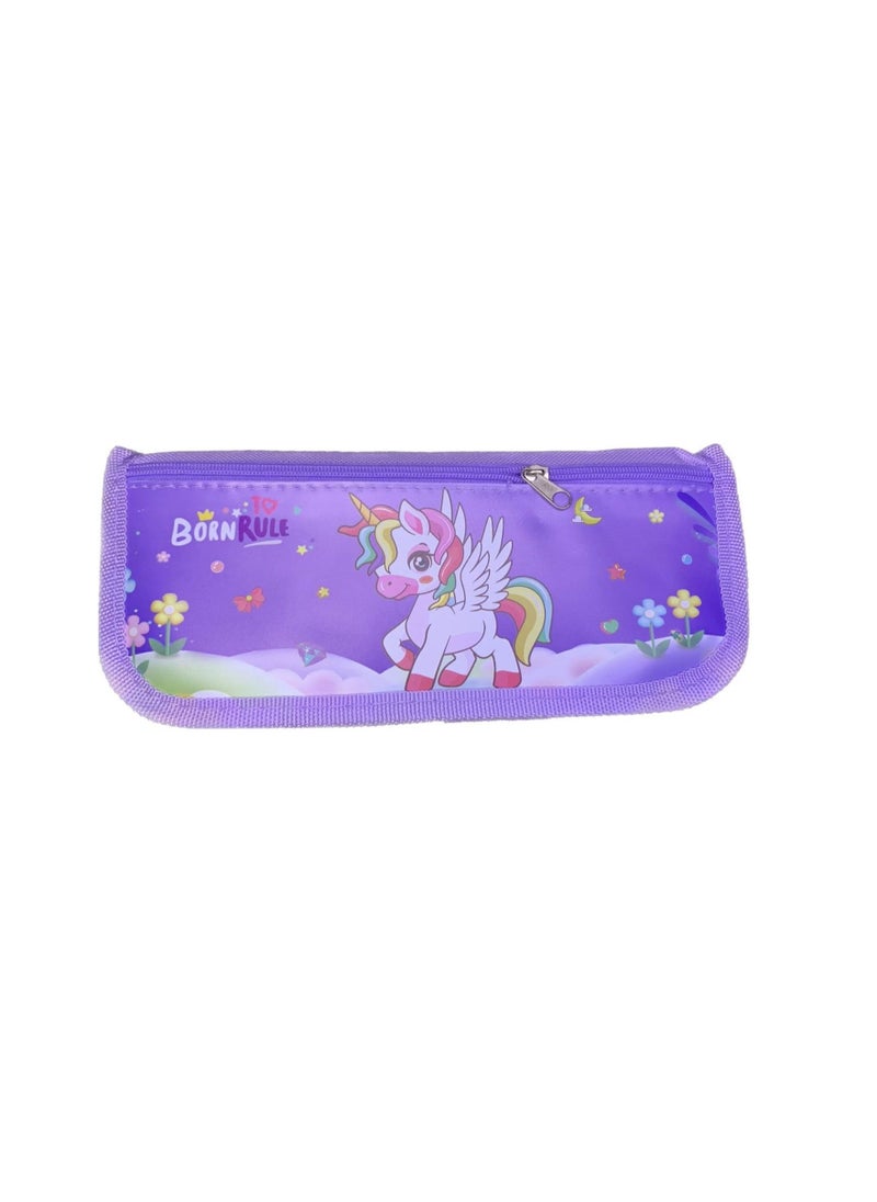 Generic Latest Zipper Pencil Pouch/Pencil Box/Pencil Case/Pen Box/Color Pouch Large Capacity Pen Bag Pouch Latest Design for Kids Back to school (Purple)  - Image 1