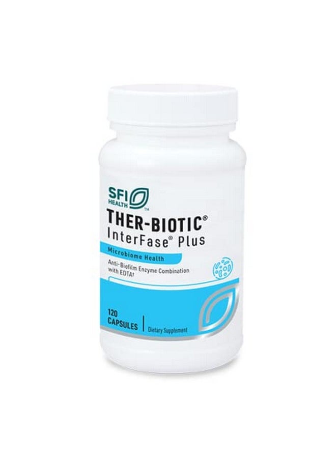 Klaire Labs - Interfase Plus 'Antibiofilm' Enzyme Blend + Edta Gastrointestinal System Gut Flora Biofilm & Detox Support (120 Capsules) - Image 1
