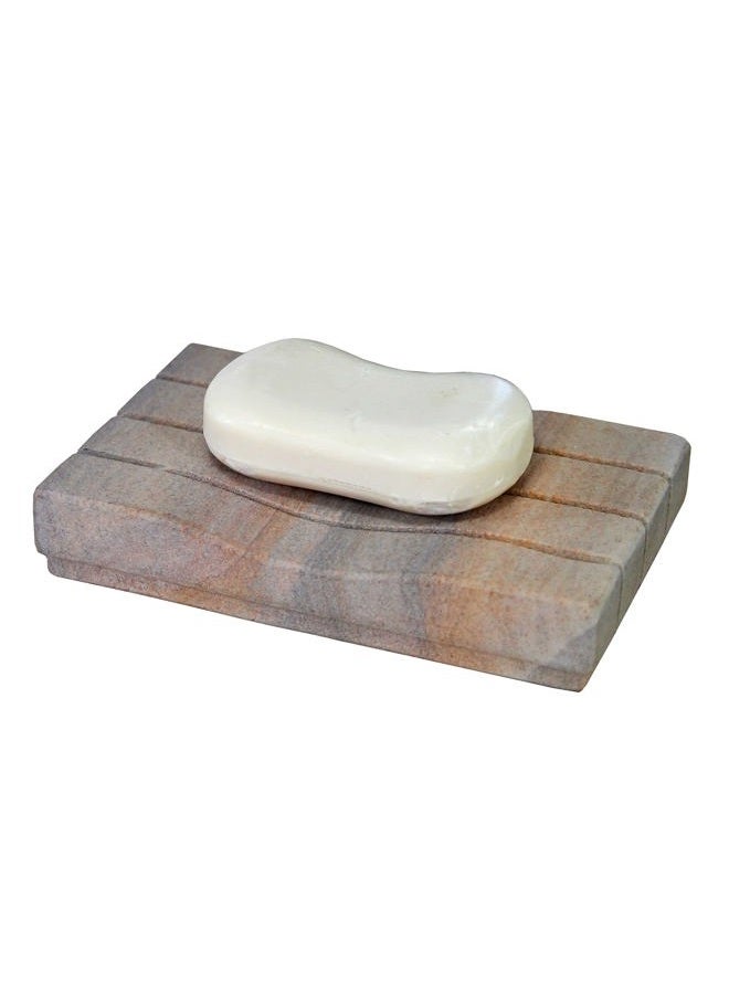 KLEO Stonkraft Natural Water Absorbent & Rigged Soap Dish Soap Holder Made Of Natural Rainbow Stone - Unique Bath Bathroom Accessories - Image 1