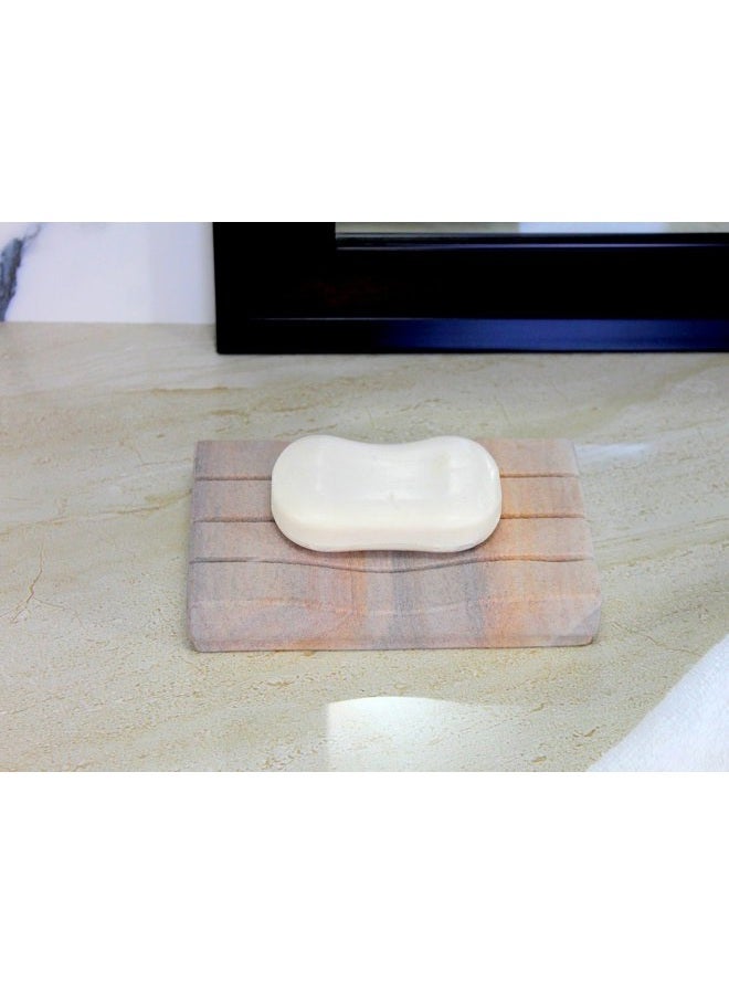 KLEO Stonkraft Natural Water Absorbent & Rigged Soap Dish Soap Holder Made Of Natural Rainbow Stone - Unique Bath Bathroom Accessories - Image 2