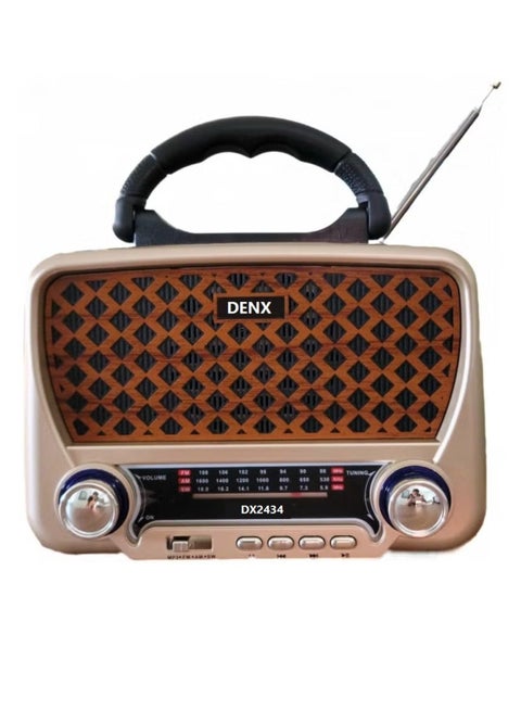 مكبر صوت دينكس هاي فاي، راديو بلوتوث قديم، راديو AM FM محمول مع مصباح يدوي، USB/TF Card/AUX، مكبر صوت لاسلكي محمول قابل لإعادة الشحن للاستخدام في الهواء الطلق، والسفر، والطوارئ، DX2434