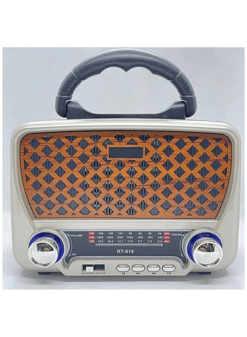 مكبر صوت دينكس هاي فاي، راديو بلوتوث قديم، راديو AM FM محمول مع مصباح يدوي، USB/TF Card/AUX، مكبر صوت لاسلكي محمول قابل لإعادة الشحن للاستخدام في الهواء الطلق، والسفر، والطوارئ، DX2434