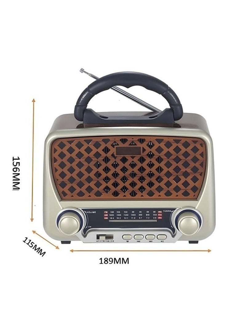 مكبر صوت دينكس هاي فاي، راديو بلوتوث قديم، راديو AM FM محمول مع مصباح يدوي، USB/TF Card/AUX، مكبر صوت لاسلكي محمول قابل لإعادة الشحن للاستخدام في الهواء الطلق، والسفر، والطوارئ، DX2434