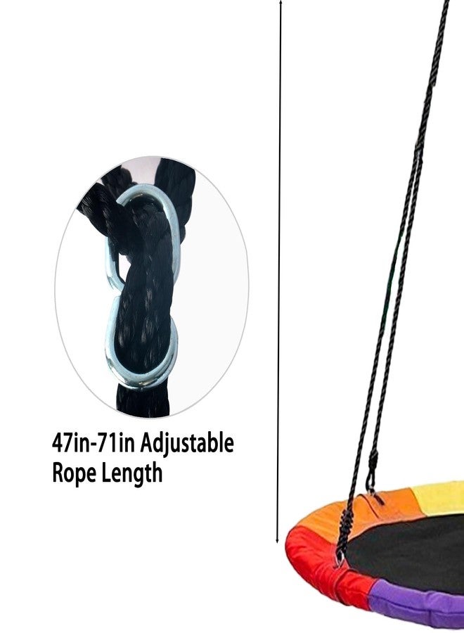 plzzree Saucer Swing Replacement Straps 1 Pair, Adjustable Length of 47-71 Inches, Load-Bearing Capacity of 550 lbs, Weather Resistant - Image 2