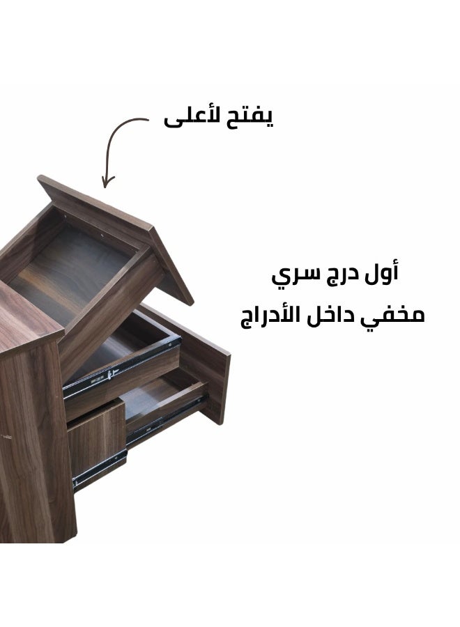 Versatile Storage Unit with Lift-Top, Hidden Drawer & Cabinet, Modern Home & Office Organizer, 43 x 47 x 59 cm - Image 4