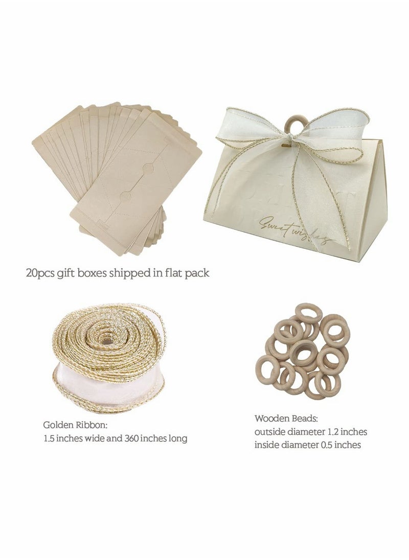 20Pcs Wedding Candy Boxes Beige Wedding Favor Boxes Chocolate Treat Gift Boxes with Wooden Beads and Ribbon for Wedding Bridal Shower Baptism Baby Shower Birthday Party Decoration Supplies - pzsku/Z9567B3210FE8FAB23B64Z/45/_/1719228098/72db67b7-1135-4c1c-8dcc-40f71a1e9a22