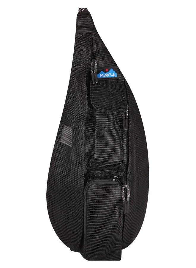 KAVU Mini Beach Rope Bag Mesh Crossbody Sling Backpack - Black - Image 5