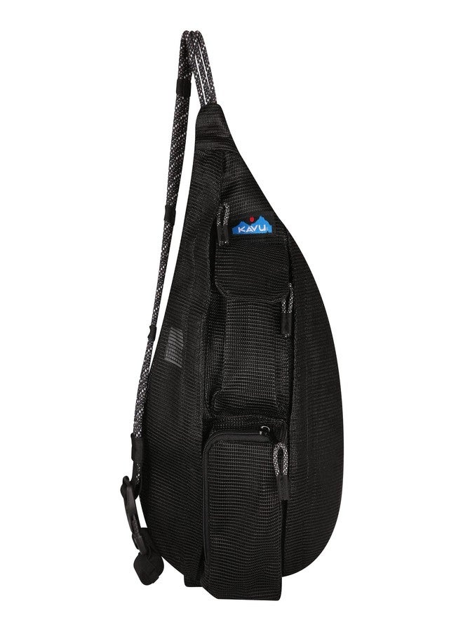 KAVU Mini Beach Rope Bag Mesh Crossbody Sling Backpack - Black - Image 1