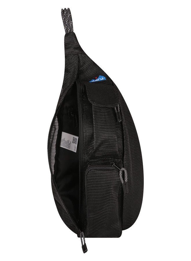 KAVU Mini Beach Rope Bag Mesh Crossbody Sling Backpack - Black - Image 3